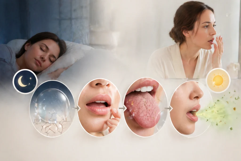 dry mouth at night and morning breath nighttime dryness and morning breath cycle